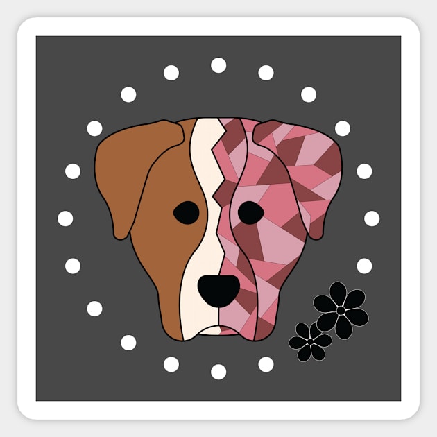 Geometric Boxer Sticker by Kali Farnsworth